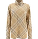 【15,000円以上ご購入で1,000円OFF！】 BURBERRY バーバリー ベージュ Beige Check cotton shirt シャツ レディース 春夏2024 8083594 【関税・送料無料】【ラッピング無料】 vi