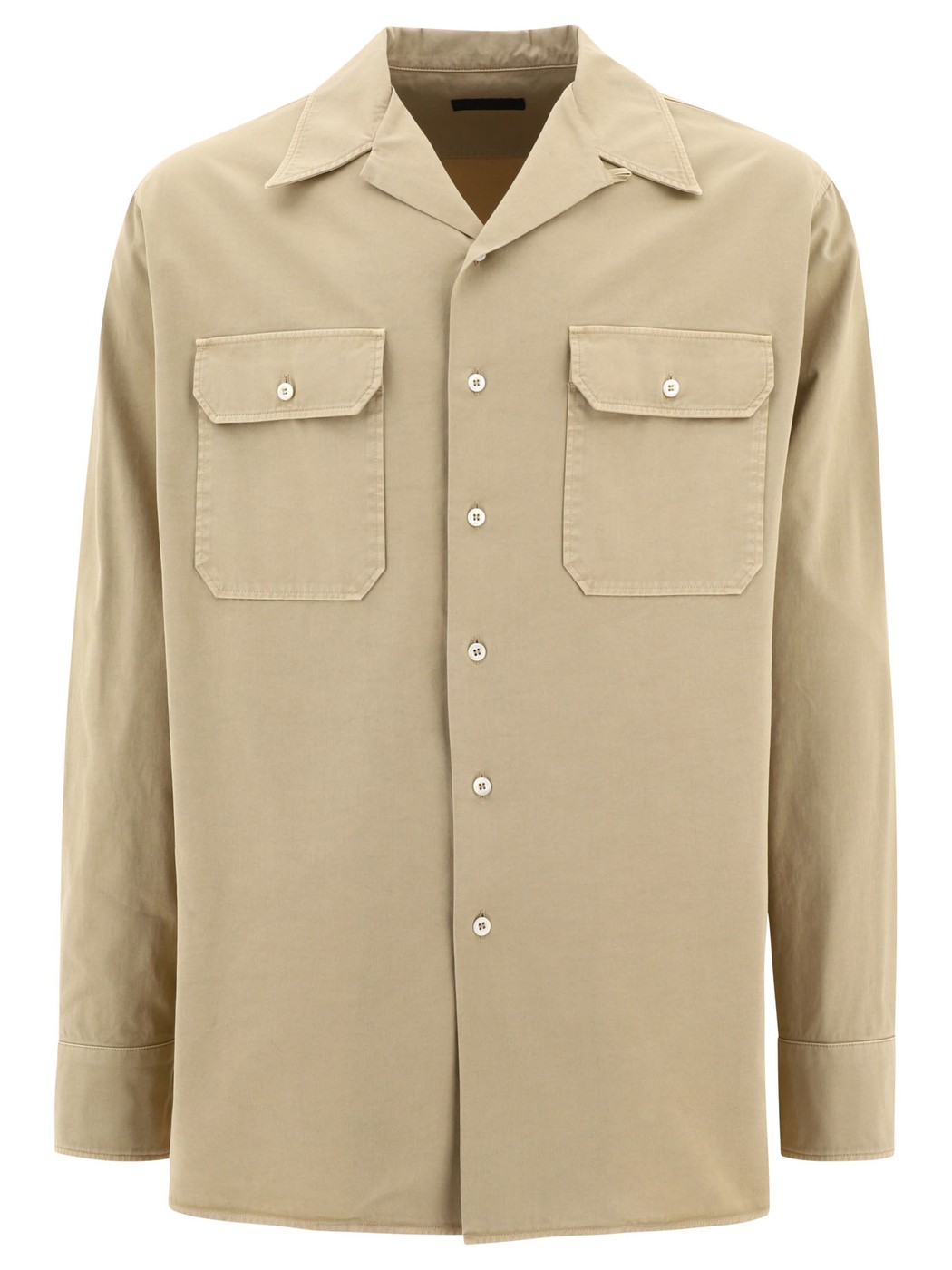 プラダ PRADA プラダ ベージュ Beige Shirt with flap pockets シャツ メンズ 春夏2024 SC764 S OOO14JUF0241 【関税・送料無料】【ラッピング無料】 vi