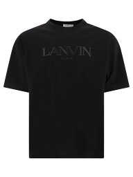 【0の付く日ポイント4倍】 LANVIN ランバン ブラック Black T-shirt with embroidered logo Tシャツ メンズ 春夏2024 TS0026J208-P2410 【関税・送料無料】【ラッピング無料】 vi