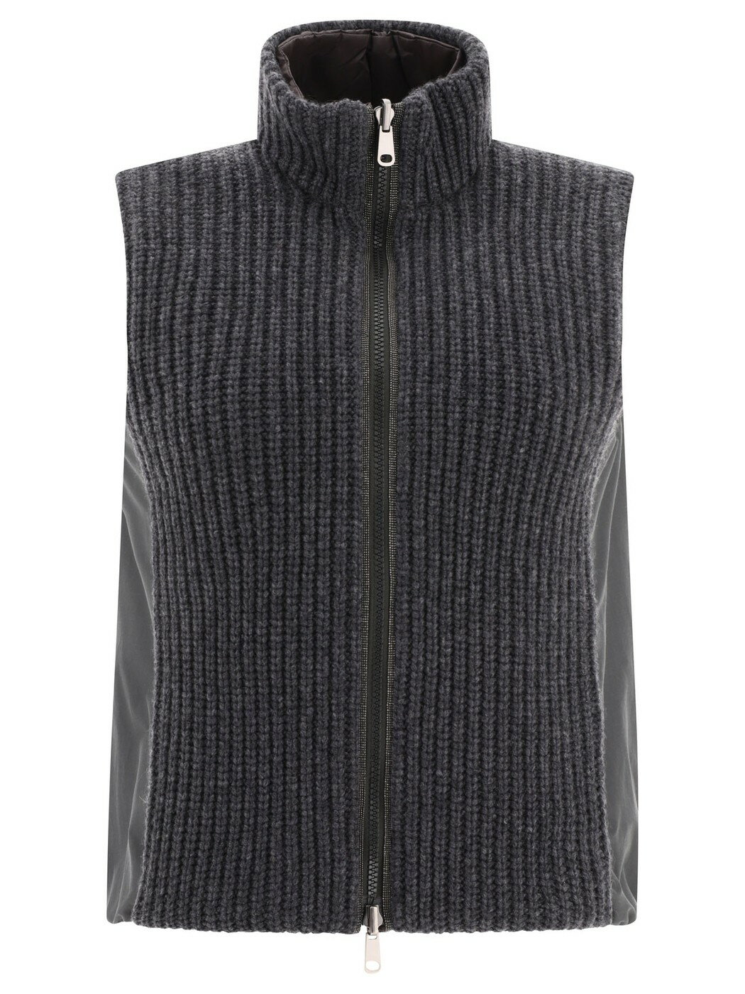 BRUNELLO CUCINELLI ブルネロクチネリ グレー Grey Reversible cashmere knit vest with monili ジャケット レディース 春夏2024 M52570006CE928 【関税・送料無料】【ラッピング無料】 vi