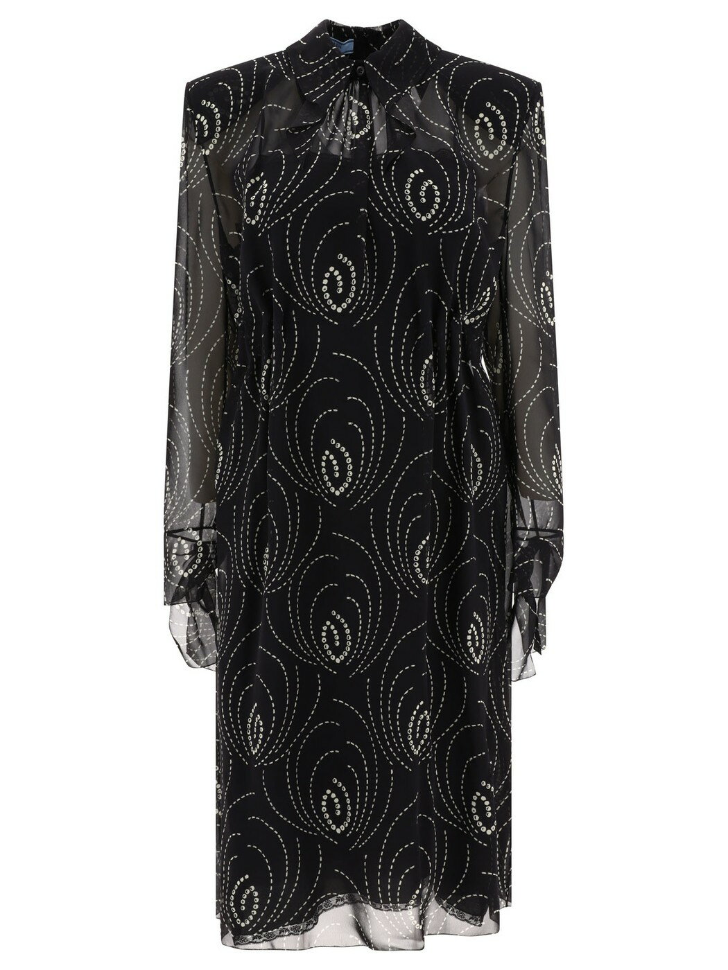 PRADA プラダ ブラック Black Printed georgette dress ドレス レディース 春夏2024 P3M63 S OOO14VNF0002 【関税・送料無料】【ラッピング無料】 vi