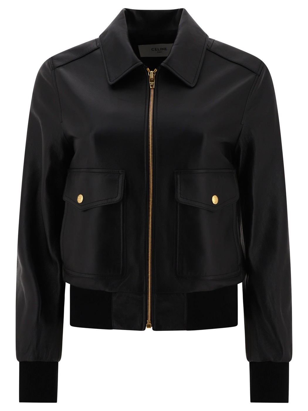 【土日限定クーポン配布中！】 CELINE セリーヌ ブラック Black Leather biker jacket ジャケット レディース 春夏2024 2EG25305Q38NO 【関税・送料無料】【ラッピング無料】 vi