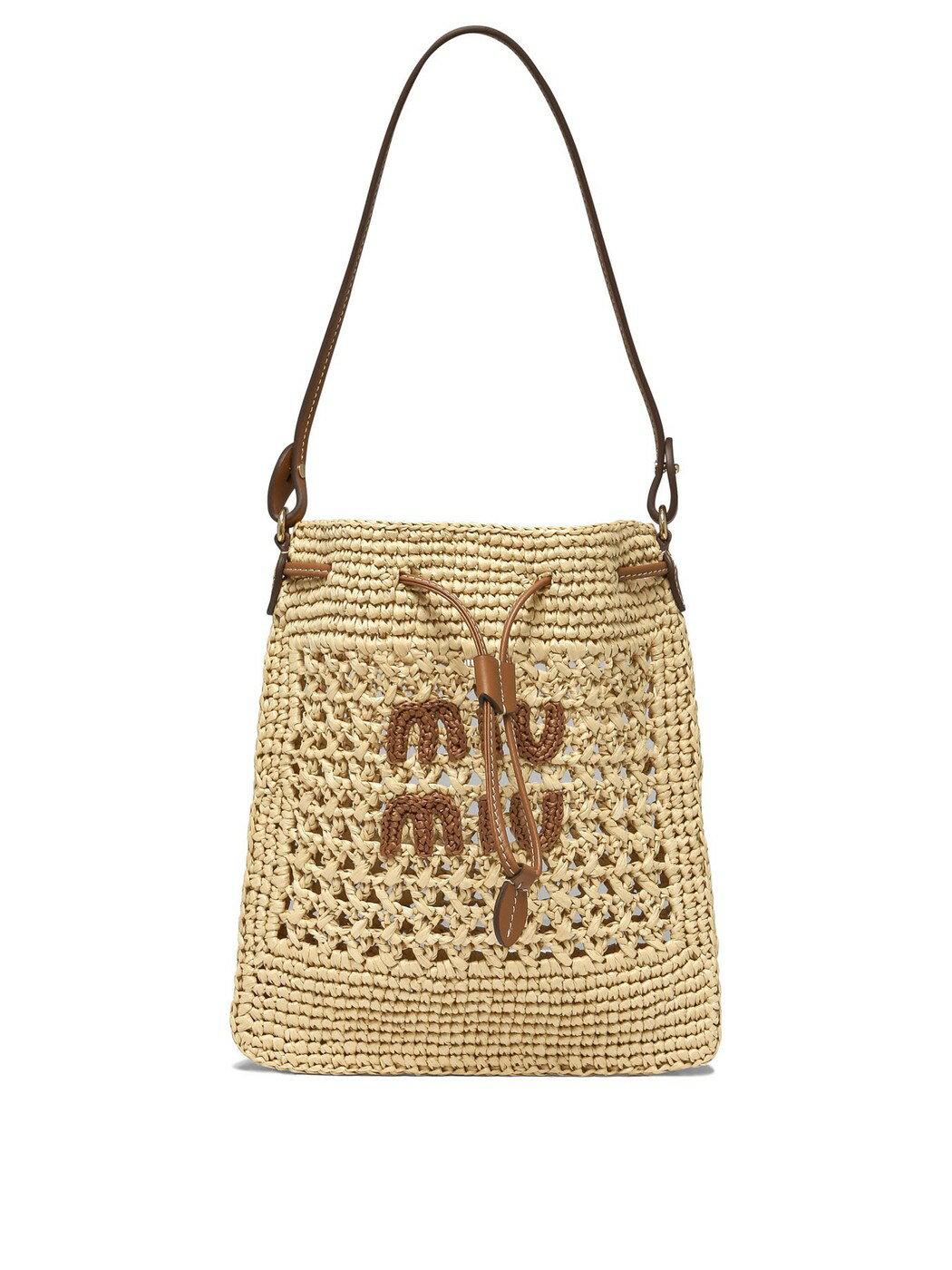 【土日限定クーポン配布中！】 MIU MIU ミュウ ミュウ ベージュ Beige Crochet shoulder bag バッグ レ..