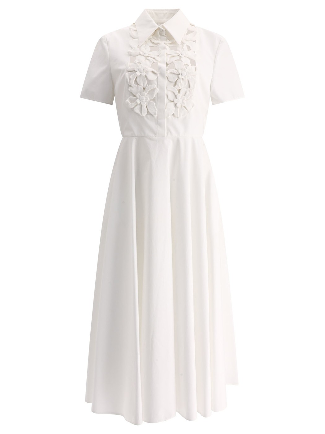 ヴァレンティノ　ドレス VALENTINO バレンチノ ホワイト White Dress with Hibiscus embroidery ドレス レディース 春夏2024 4B0VA8X55DN0BO 【関税・送料無料】【ラッピング無料】 vi