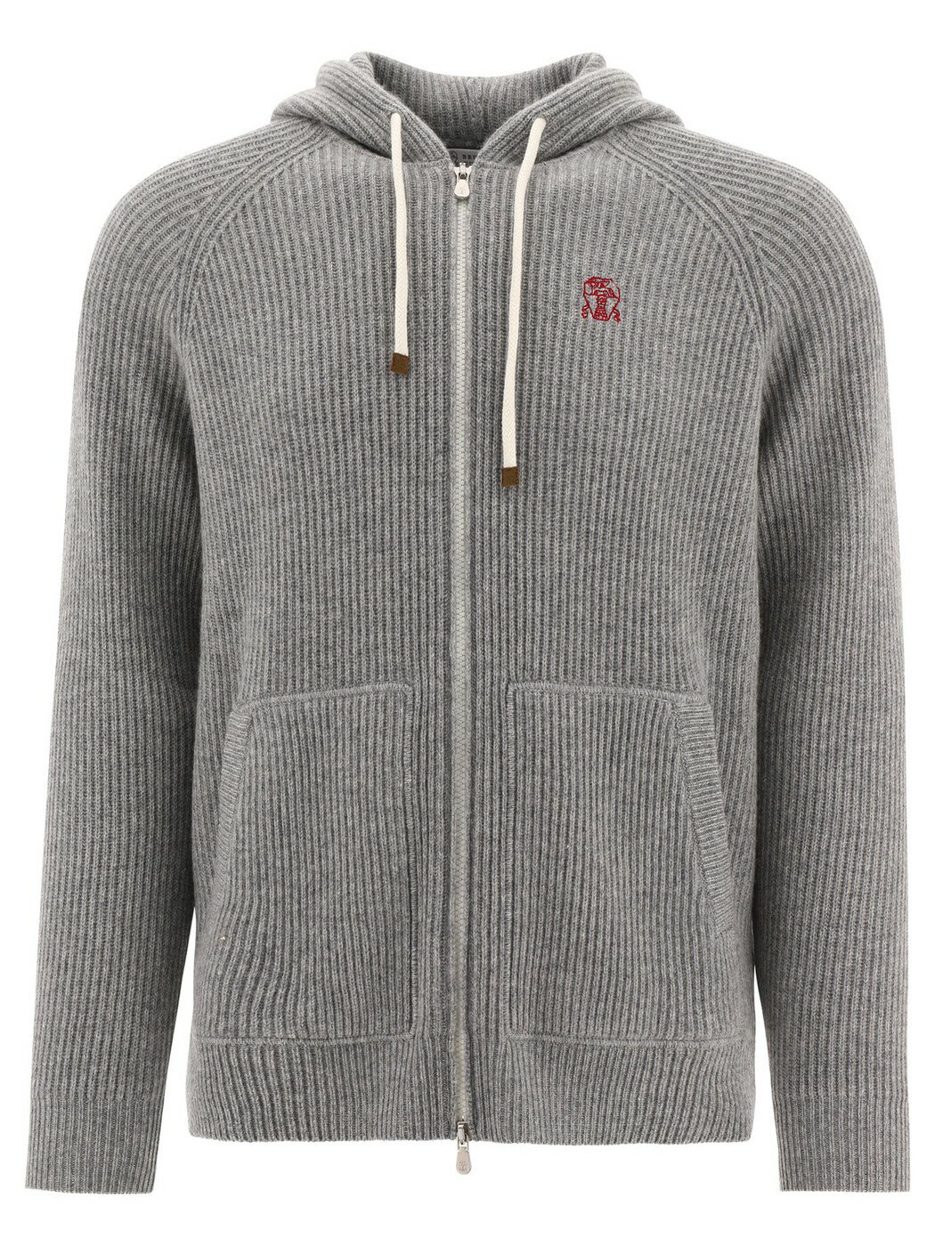 BRUNELLO CUCINELLI ブルネロ クチネリ グレー Grey Ribbed sweater with embroidery ニットウェア メンズ 春夏2024 M22704806GCP157 【関税・送料無料】【ラッピング無料】 vi