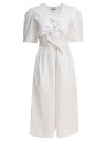 【本日ポイント4倍!!】 ガニー GANNI ワンピース ドレス レディース ホワイト Dresses Washed Stretch Cotton Tie Strap Midi Dress W0306151 White 関税 送料無料 ラッピング無料 2025SS vi
