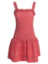 【本日ポイント4倍!!】 ガニー GANNI ワンピース ドレス レディース レッド Dresses Stretch Seersucker Strap Ruffle Mini Dress W0677474 Red 関税 送料無料 ラッピング無料 2025SS vi