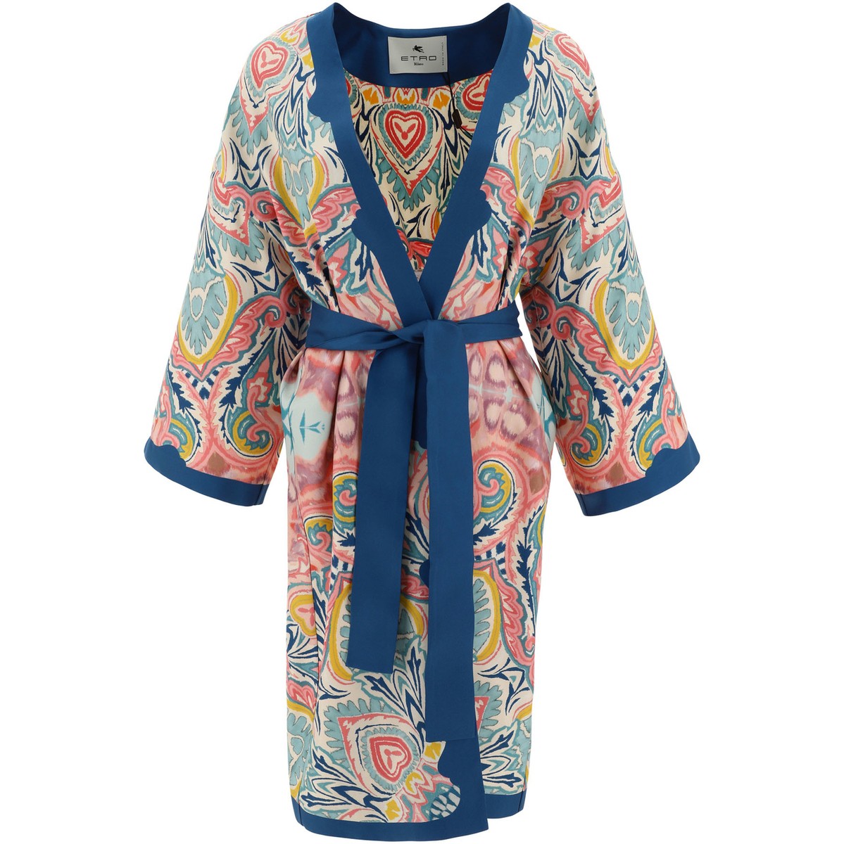 ETRO エトロ ブルー Blue Kimono with botanical pattern トップス レディース 春夏2024 121099671260 【関税・送料無料】【ラッピング無料】 vi