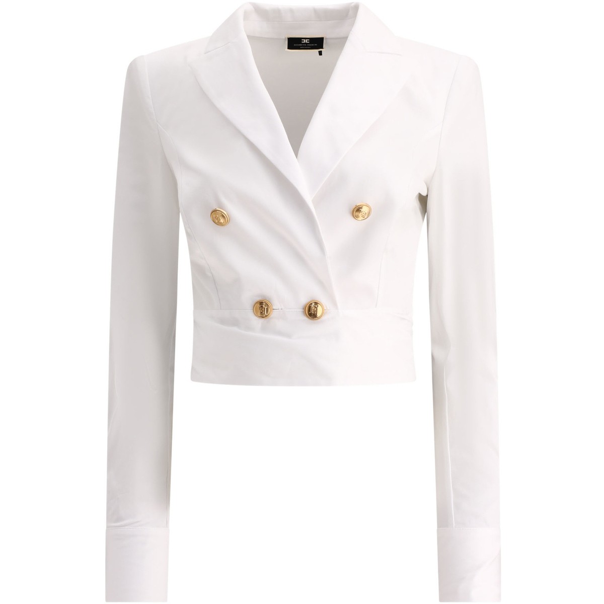 ELISABETTA FRANCHI エリザベッタ フランキ ホワイト White Cotton shirt with sash シャツ レディース 秋冬2023 CA01836E2100 【関税・送料無料】【ラッピング無料】 vi