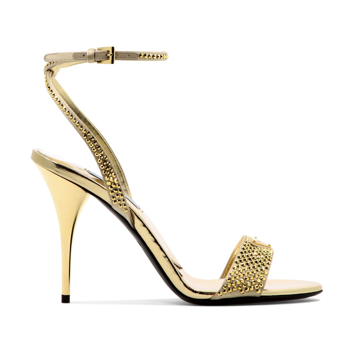 プラダ PRADA プラダ ゴールド Gold Satin sandals with crystals サンダル レディース 春夏2024 1X022N2AWLF0522 【関税・送料無料】【ラッピング無料】 vi