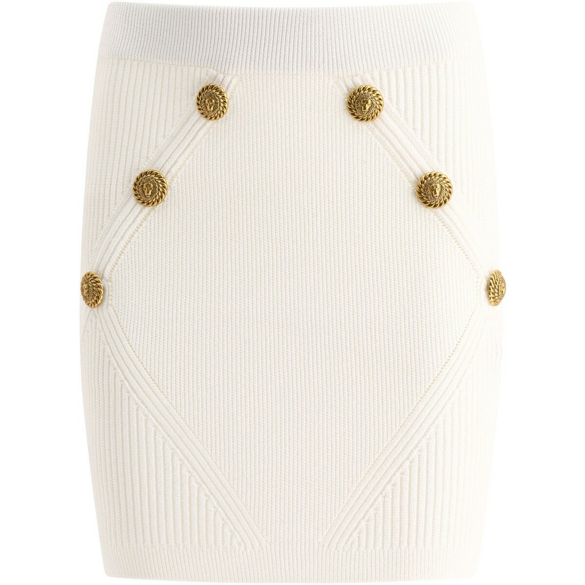 BALMAIN Хޥ ۥ磻 White Knitted skirt with buttons  ǥ 2023 BF0LB194KF240FA ڴǡ̵ۡڥåԥ̵ vi