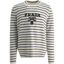 プラダ 【10周年記念クーポン！P4倍！】 PRADA プラダ ホワイト White Embroidered striped sweater ニットウェア メンズ 春夏2024 UMB48111J6F0UB0 【関税・送料無料】【ラッピング無料】 vi