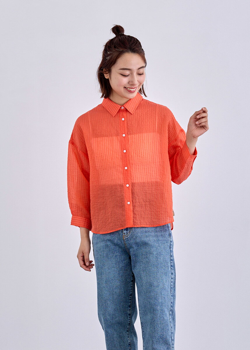 Rakuten - 【SALE50%OFF】【2025Autumn】【即納】【LUIS MARI(ルイ マリ)】シャドー ストライプ ブラウス シャツ レディース トップス 長袖 ストライプシャツ フェミニン シースルー【2025aw新作】カジュアル 低身長 フレンチテイスト トレンド感 かわいい フェミニン