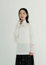 【即納】【NCN(エヌセーヌ)】 メッシュスリーブタートルT レディース トップス インナー Tシャツ シースルー タートルネック 薄手 春 夏 秋 インナー カジュアル スタイリッシュ モード韓国製【新作】