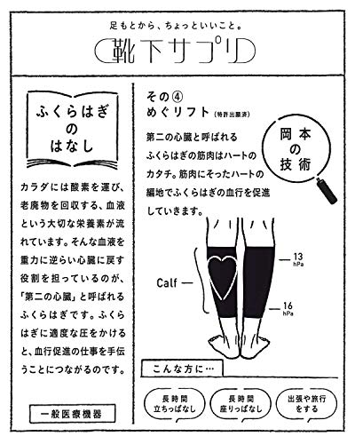 [カラー:2種] 【靴下サプリ】 ふくらはぎ押し上げサポーター | 岡本 レディース サポーター カバー オカモト okamoto 足 ふくらはぎ 着圧 ふくらはぎサポーター おすすめ 女性 レッグ 着圧サポーター レッグカバー レッグスリーブ レッグサポーター 3