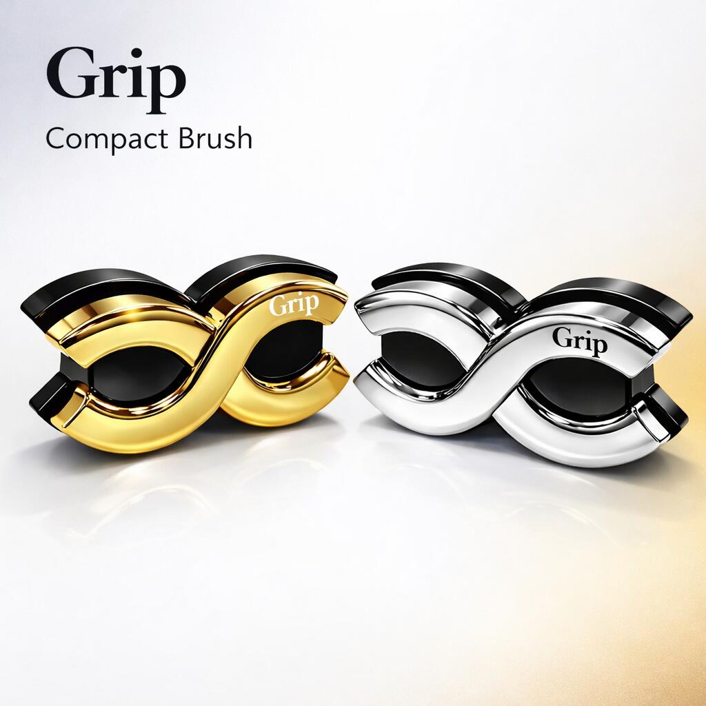 Rakuten - [2色から選択] グリップ コンパクトブラシ (長さ10.5×幅5.5×高さ3.8cm)