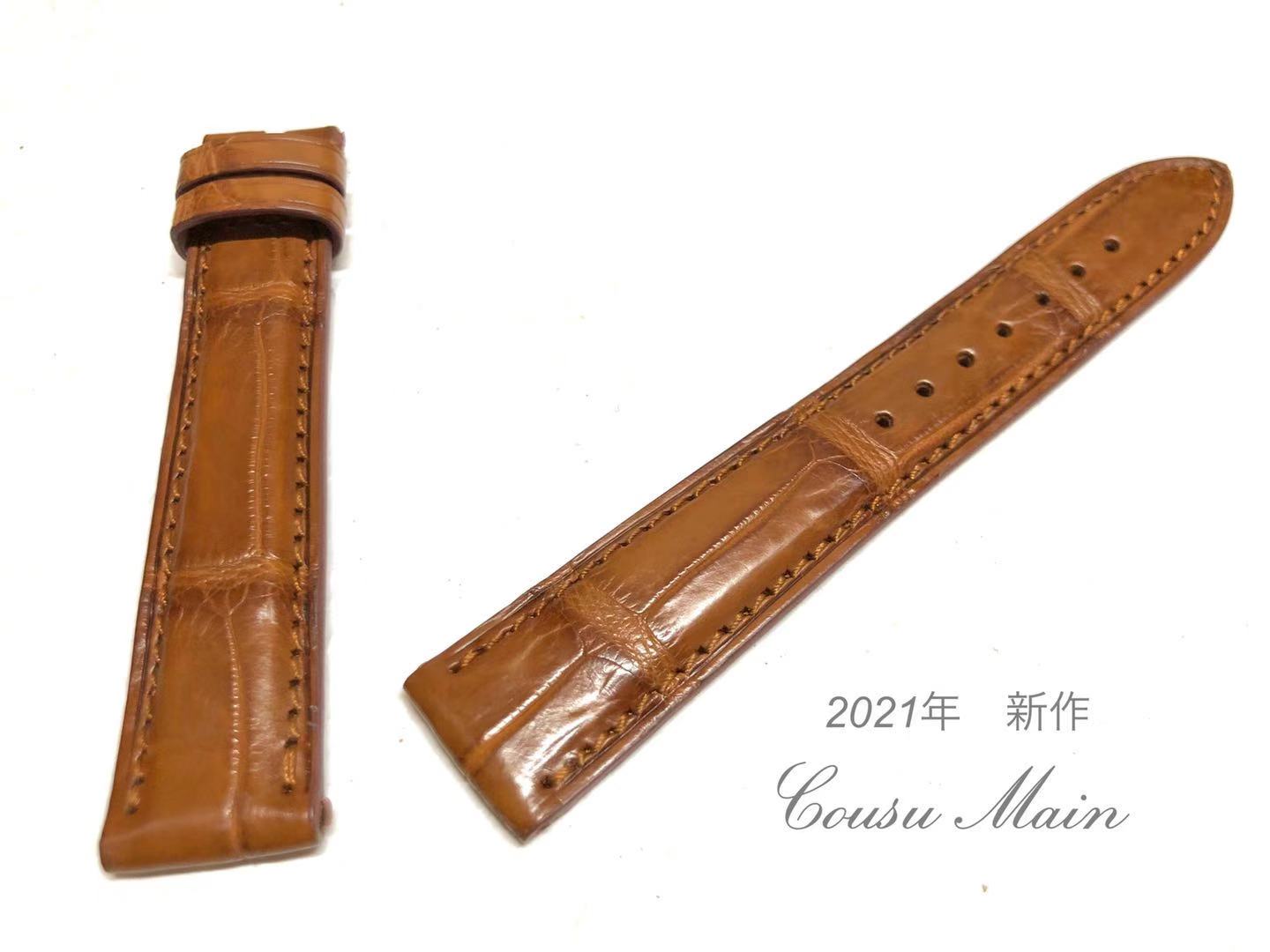 【CousuMain】18mm-16mm クロコダイル クロコベルト 両面 クロコ時計ベルト（SEIKO セイコー PATEK PHILIPPE パテックフィリップ ROLEX ロレックス OMEGA オメガ オーデマピゲ Piaget ピアジェ）向 R900