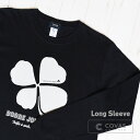 COVAS GRAPHIC 長袖 Tシャツ ブラック 黒 四つ葉のクローバー 402332-19 ユニセックス ロンT プリントTシャツ 幸運 四葉 綿 デザイン コバスグラフィック