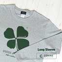 COVAS GRAPHIC 長袖 Tシャツ 四つ葉のクローバー 杢グレー 402432-15 ユニセックス ロンT プリントTシャツ 幸運 四葉 綿 デザイン コバスグラフィック