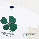 COVAS GRAPHIC Tシャツ 四つ葉のクローバー ホワイト 白 301332-10 ユニセックス 半袖 プリントTシャツ 幸運 四葉 綿 デザイン コバスグラフィック その1