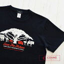 　COVAS GRAPHIC Tシャツ アフリカンアニマル ブラック 黒 301333-19 ユニセックス 半袖 プリントTシャツ 自然 動物 綿 デザイン コバスグラフィック