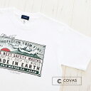 COVAS GRAPHIC Tシャツ 富士山 ホワイト 白 301474-10 ユニセックス 半袖 プリントTシャツ フジヤマ 和柄 綿 デザイン コバスグラフィック