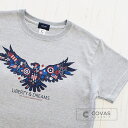 COVAS GRAPHIC Tシャツ アメリカンイーグル 杢グレー 301552-14 301582-14 ユニセックス 半袖 プリントTシャツ アメリカ 鷲 綿 デザイン コバスグラフィック 1