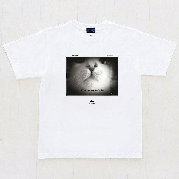 【SALE】【セール】　COVAS GRAPHIC Tシャツ キャッツ ホワイト 白 303134-10 ユニセックス 半袖 プリントTシャツ 猫 フォトプリント 綿 デザイン コバスグラフィック