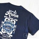 COVAS GRAPHIC ユニセックス Tシャツ "カフェドコナ" 325014-29 ネイビー 半袖 綿100% ハワイ コーヒー プリントTシャツ デザインTシャツ グラフィックTシャツ メンズ レディース 男女兼用