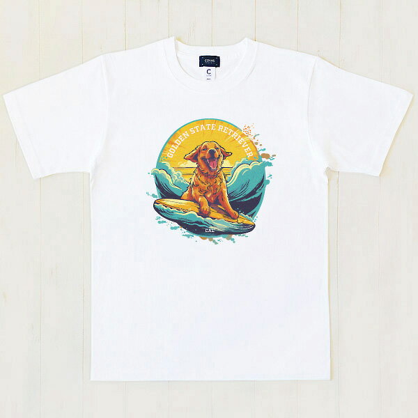 COVAS GRAPHIC Tシャツ カリフォルニアレトリバー ホワイト 白 349435-10 ユニセックス 半袖 綿100% 犬 ゴールデンレトリバー プリントTシャツ デザインTシャツ グラフィックTシャツ メンズ レディース 男女兼用