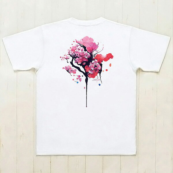 COVAS GRAPHIC Tシャツ "酔桜" ホワイト 白 349440-10 ユニセックス 半袖 綿100% 桜 さくら 和柄 プリントTシャツ デザインTシャツ グラフィックTシャツ メンズ レディース 男女兼用 covas-10000444 コバスグラフィック・Tシャツshop サンプル画像3