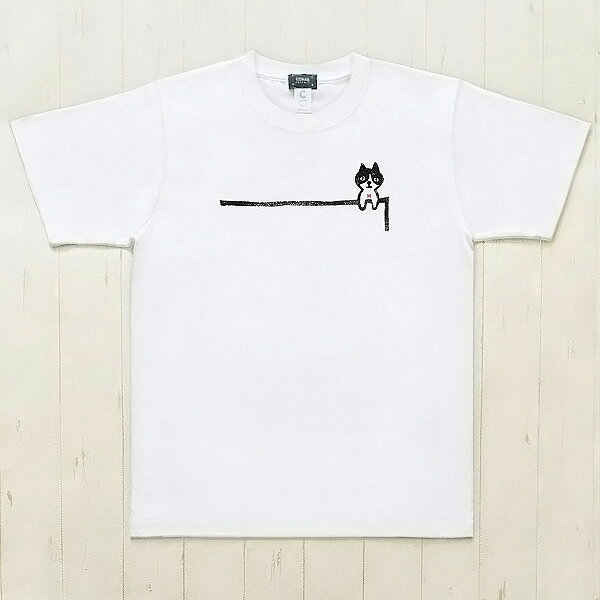 【SALE】【セール】　COVAS GRAPHIC Tシャツ フチ猫 ホワイト 白 349452-10 ユニセックス 半袖 綿100% 猫 キャット プリントTシャツ デザインTシャツ グラフィックTシャツ メンズ レディース 男女兼用