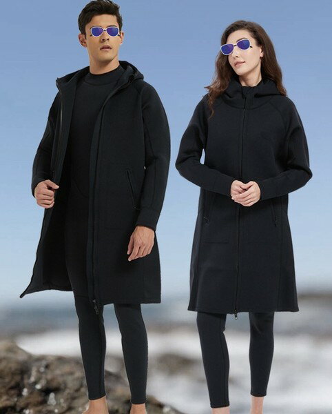 Rakuten - 3mm スキンシップ パーカー 男女兼用 サン＆コールドプロテクション コート 無地 長袖