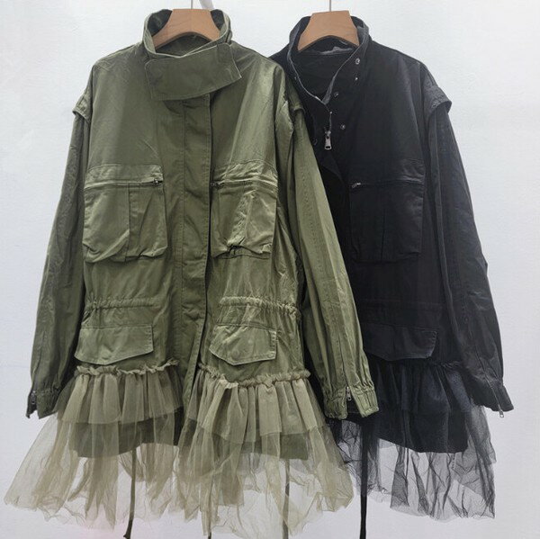 樂天商城 - ジャケット 長袖 パッチワーク レース 春秋 ゆったり 快適 レディース ファッション