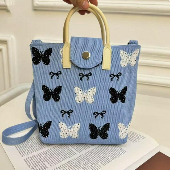 樂天商城 - ハンドバッグ ニット ショルダーバッグ 2WAY 花柄 レディース ファッション