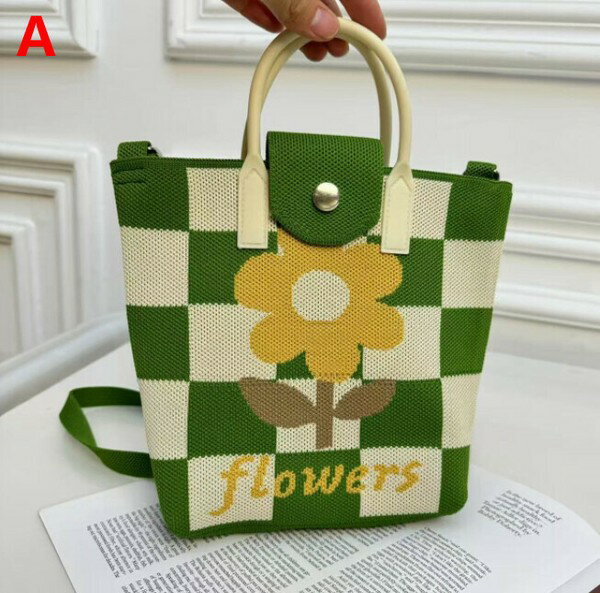 樂天商城 - ハンドバッグ ニット ショルダーバッグ 2WAY 花柄 レディース ファッション