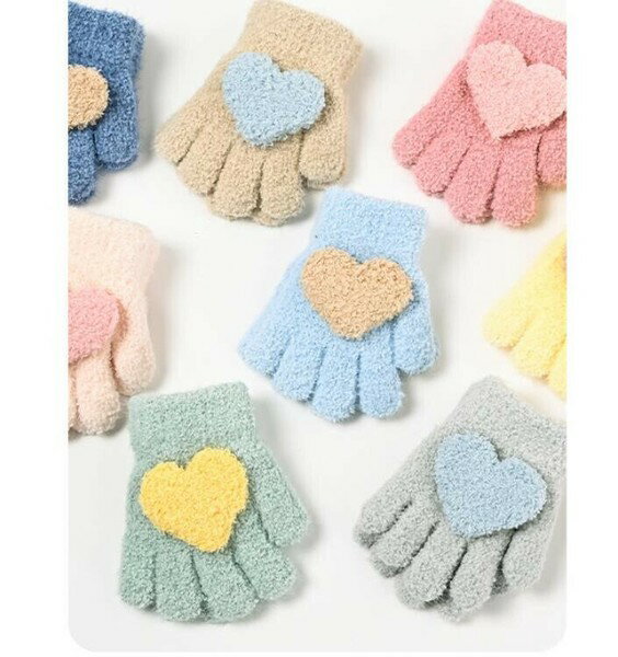 ふわもこ 手袋 指なし レディース ハート ニット手袋 防寒 あったか 可愛い 手袋 スマホ対応 冬 暖かい もこもこ ミトン ファッション小物 プレゼント 通勤 通学 女の子 ニット グローブ ハート柄 カジュアル シンプル 7色展開 冬小物