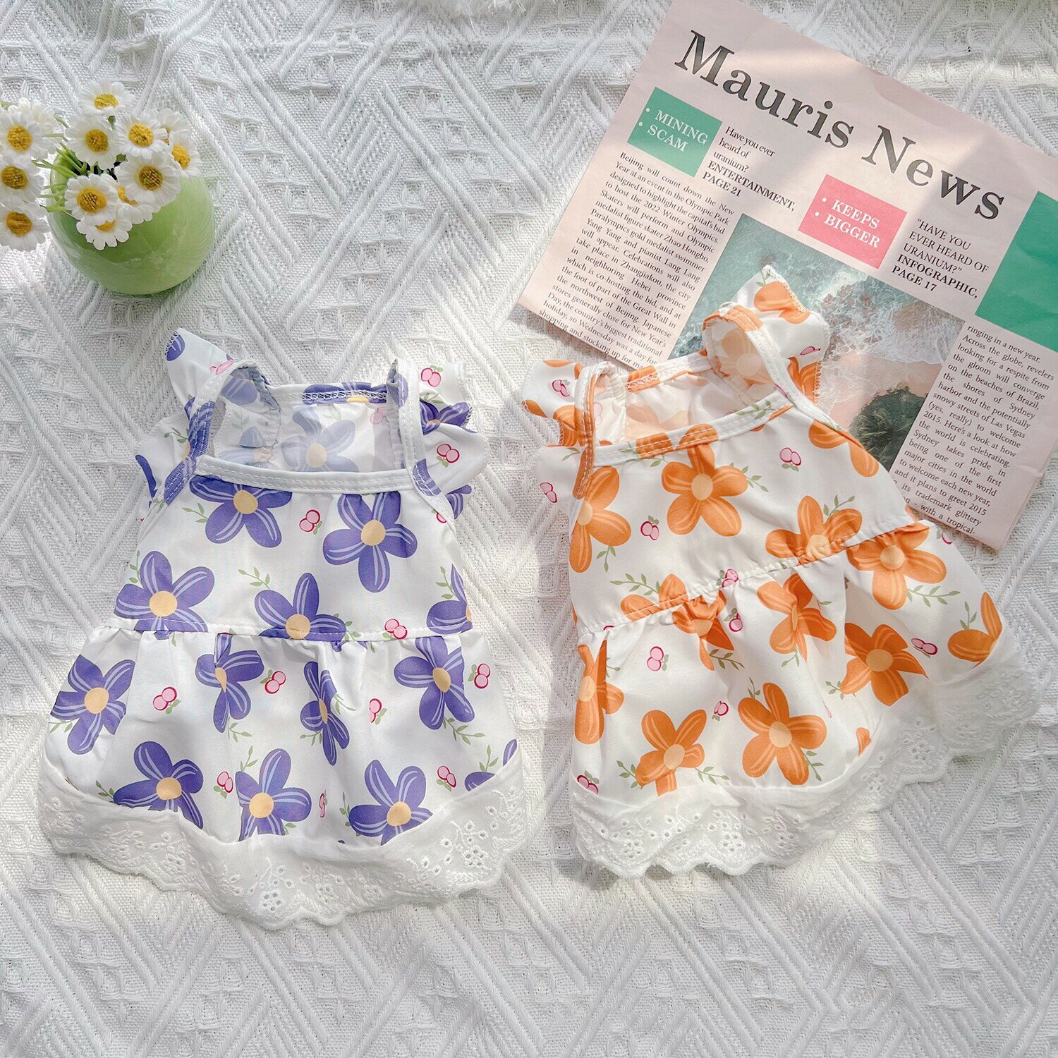 Rakuten - 服 犬猫用 花柄 ワンピース 春夏 可愛い ペット用品