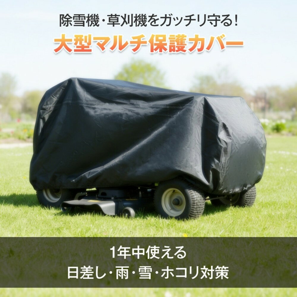 除雪機カバー 草刈機カバー 芝刈り機カバー 大型バイク保護カバー 防水 UVカット 収納袋付き 屋外用コンテナ タイヤラック 大型機械対応 劣化対策 雨/雪/ホコリ対策   ee469 [2]