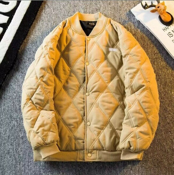 Quilted Jacket - 新品キルティングコート メンズ 中綿ジャケット アウター ブルゾン キルティングジャケット 防寒 カジュアル 秋 冬 春 カーキM~2XL bq1712
