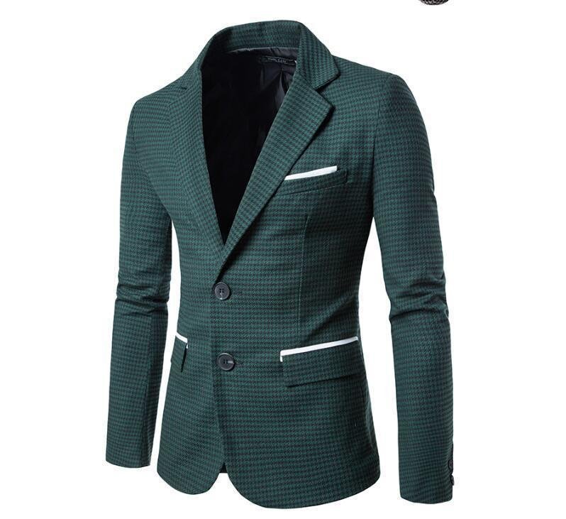 Rakuten - オシャレメンズテーラードジャケット ブレザー　カジュアルスーツビジネススーツ チェック柄 紳士服通勤 春秋冬 アウター M~2XL bq662