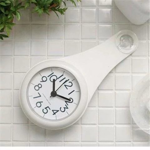 防滴時計 バスルーム クロック 防水時計 2WAY 掛け時計 防滴クロック ウォールクロック 壁掛け お風呂用時計 乾電池 デザイン ドロップクロック [3]