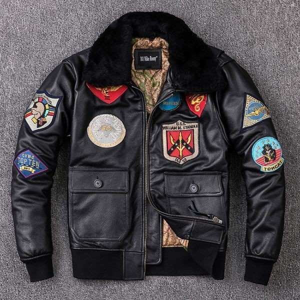 ジャケット G1フライトジャケット刺繍ワッペン ブルゾン MA-1革ジャン G-1 ライダースジャケット