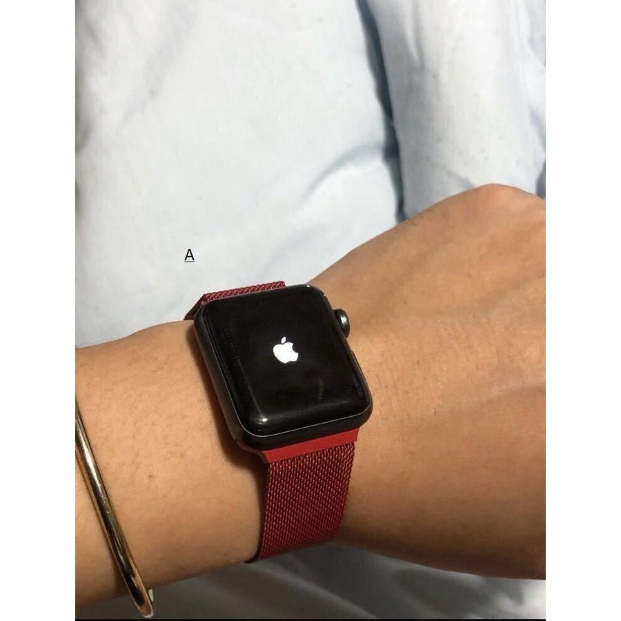 smat watch アップル ウォッチ 交換用 マグネット 磁石 ステンレス バンド シリーズ 4/3/2/1 ピンクゴールド 38mm-40mm