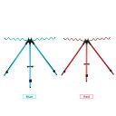 三脚 ロッドスタンド 伸縮調節可能 釣り ロッド アルミ 屋外 スポーツ ポール ラック ホルダー レッド ブルー送料無料