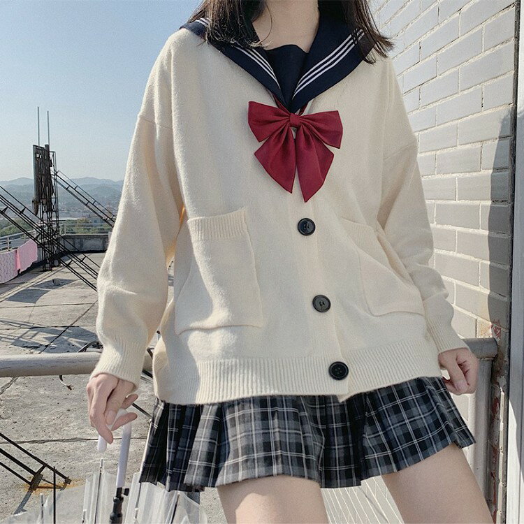レディース 女子高生 JK 長袖 ニット セーター カーディガン 秋冬 学生 スクール 制服 クリスマス パーティ 衣装 コスプレ イベント