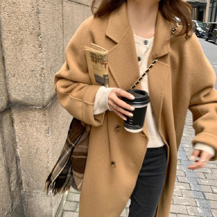 レディース 2色！チェスターコート ロングコート 秋冬コート アウター お洒落 ウール 厚手 暖かい 体型カバー 着痩せ アウター ファッショ 通勤 OL 秋冬新作