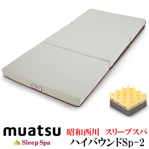 昭和西川 スリープスパ （ シングル ） ハイバウンドSp-2 muatsu SleepSpa PLATINUM シルバー 側地 ・ 縫製：ベトナム製製品仕上げ：日本 【 ムアツ布団 ムアツふとん ムアツ敷きふとん ムアツ敷ふとん ムアツ敷布団 3フォーム構造 体重圧分散 シングル 】