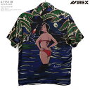 アヴィレックス アロハシャツ｜アビレックス｜アヴィレックス（AVIREX）AVI6115118 ALOHA GIRL（アロハ ガール）｜ブラック｜メンズ｜レーヨン100％｜開襟｜フルオープン｜半袖｜アロハタワー（アロハシャツ販売）｜ハワイアンシャツ