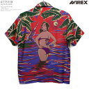 アヴィレックス アロハシャツ｜アビレックス｜アヴィレックス（AVIREX）AVI6115118 ALOHA GIRL（アロハ ガール）｜オレンジ｜メンズ｜レーヨン100％｜開襟｜フルオープン｜半袖｜アロハタワー（アロハシャツ販売）｜ハワイアンシャツ